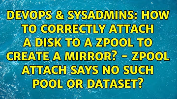 How to correctly attach a disk to a zpool to create a mirror? - zpool attach says no such pool