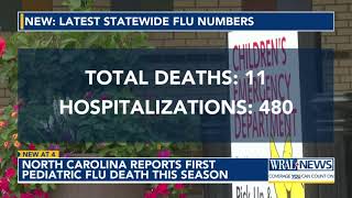 State reports first pediatric flu death