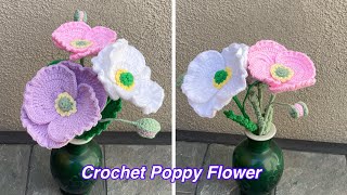 Como tejer una Flor Poppy a Crochet Flor Amapola fácil paso a paso