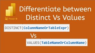 DISTINCT vs VALUES Function in Power BI | Explained in Tamil | Power BI DAX for Beginners