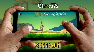 Getting Over it Speedrun in 1:57 Handcam