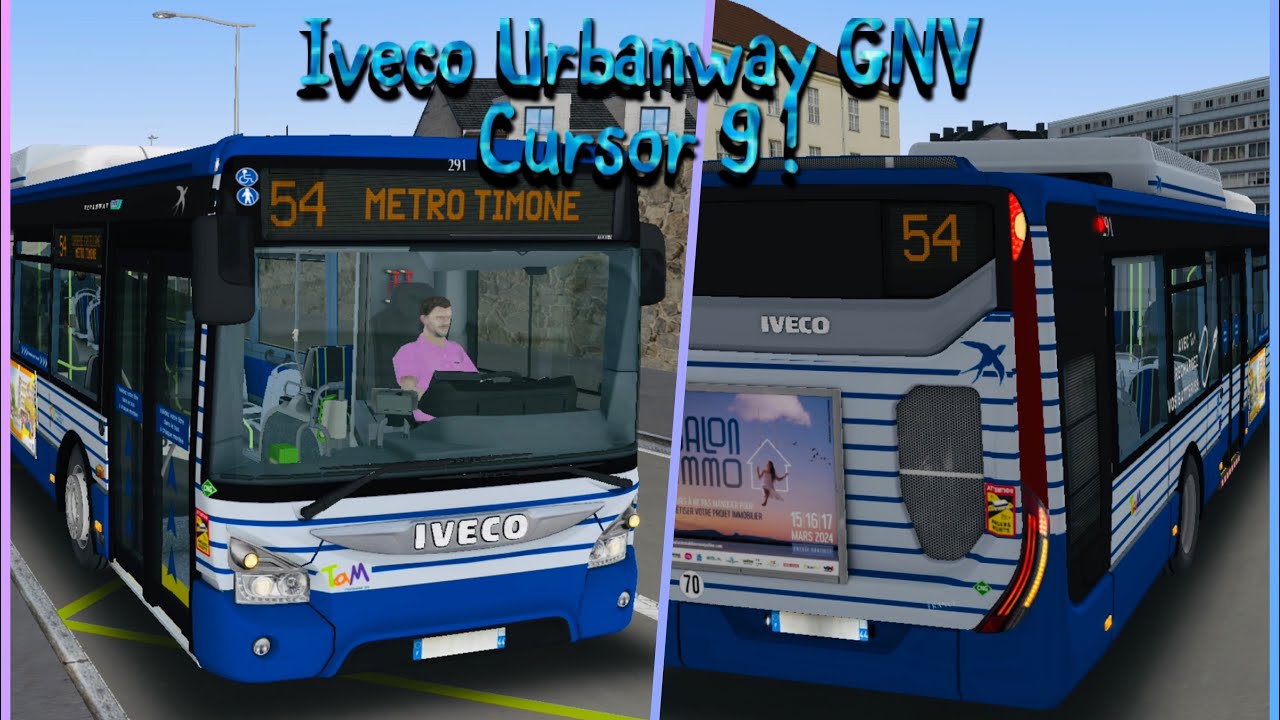 OMSI 2 - Ligne 54 en Iveco Urbanway 12 GNV Cursor 9 STEP E ( Boite Voith ) - RTM Marseille