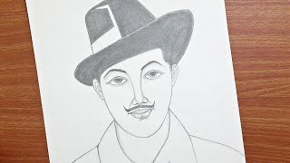 How to draw Bhagat Singh drawing step by step | Pencil sketch of Bhagat Singh for beginners