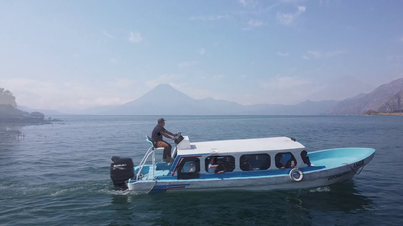 Learning drone shots on on Lake Atitlán, Guatemala