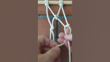 How to macrame: DIY tutorial, the net pattern (lesson 14) #shorts
