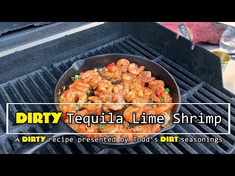 DIRTY Tequila Lime Shrimp on a Weber Grill