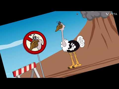 Страус прячет голову в песок CARTOON ANIMATION OSTRICH #Dinosau animation #cartoon #shorts