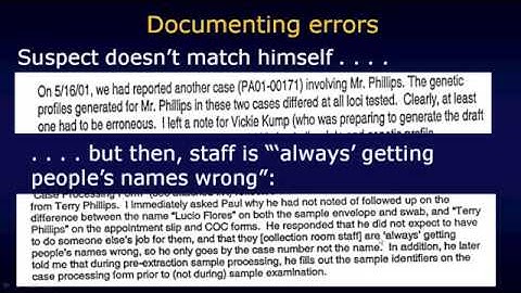 What can go wrong with DNA profiling