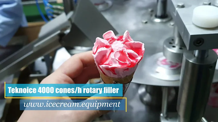 USED ROTARY ICE CREAM CONES FILLING MACHINE FROM TEKNOICE