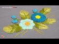 Very Cute Flower Embroidery, Simple and Beautiful Hand embroidery Designs, Flower Petals Stitch-481