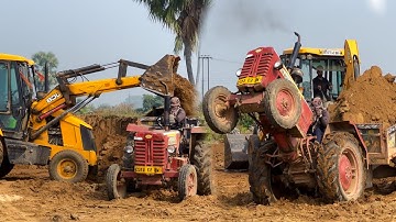 Jcb 3dx Eco Backhoe Loading Mud in Mahindra 475 Di Tractor | Jcb Tractor Cartoon | Jcb Video | Jcb