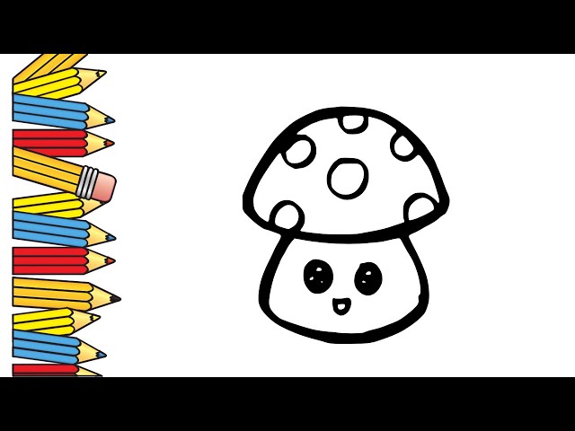 How to draw a mushroom EASY step by step for kids, beginners, children -  YouTube
