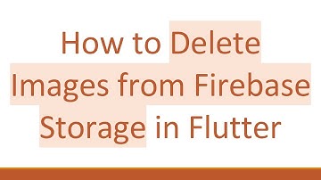 How to Delete Images from Firebase Storage in Flutter