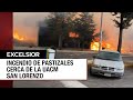 Se queman pastizales en San Lorenzo Tezonco por fuerte incendio