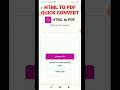 Easiest Way to Convert HTML to PDF on Android 📱 | Step-by-Step Guide