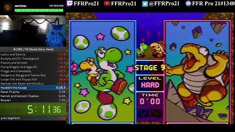 SNES - Tetris Attack - VS Mode Speedrun (Very Hard) - 4:00 IGT (7:46 RTA)