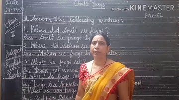 Date-24-09-2020#Class-2#Sub- English Reader#Ch-11 frogs answer the following question