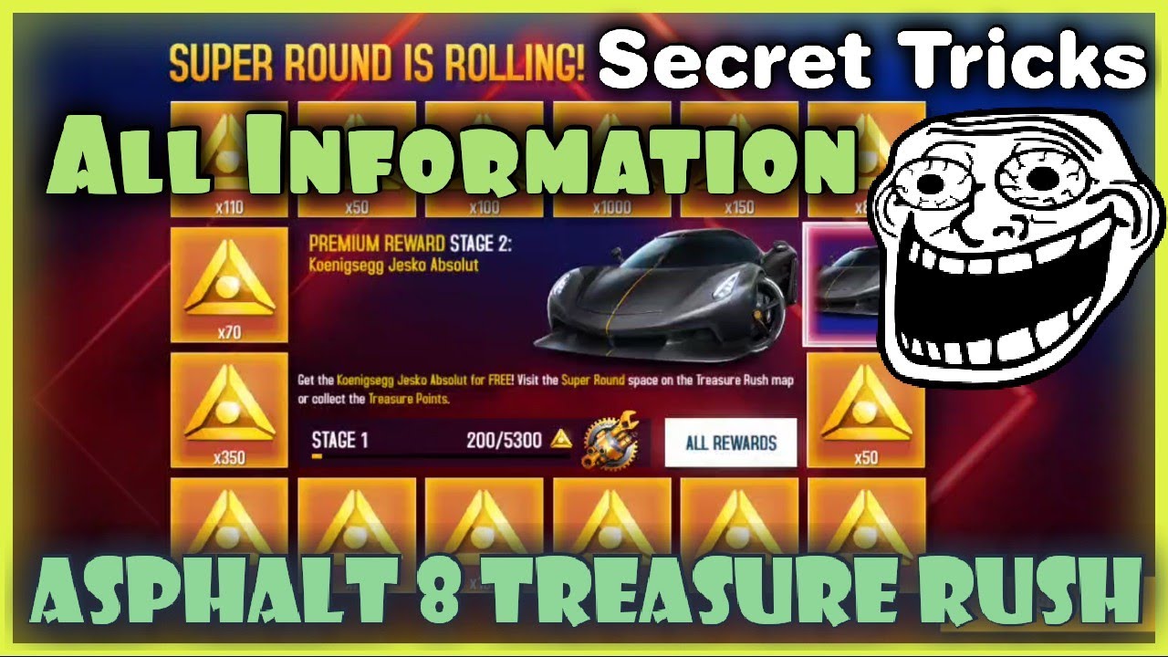 Asphalt 8 Treasure Rush || All Information, Tips and Tricks - YouTube
