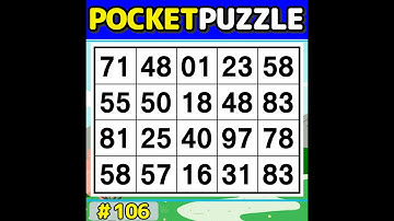 【Pocket Puzzle】 Easy and fun brain training! 《Number Search|Brain training》 #106