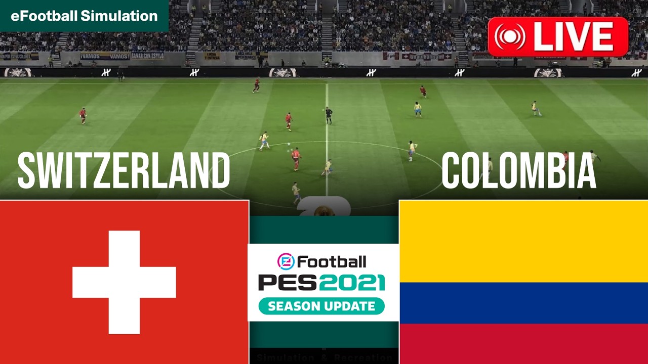 🔴 LIVE : Switzerland vs Colombia | FIFA World Cup - Round 16 - 2026 | PES 21 Video Game - Simulation