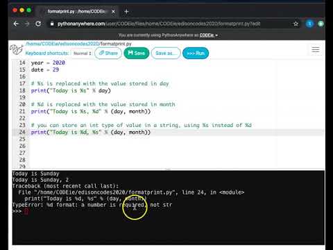 Introduction to Python 7 - Format Print Output - YouTube