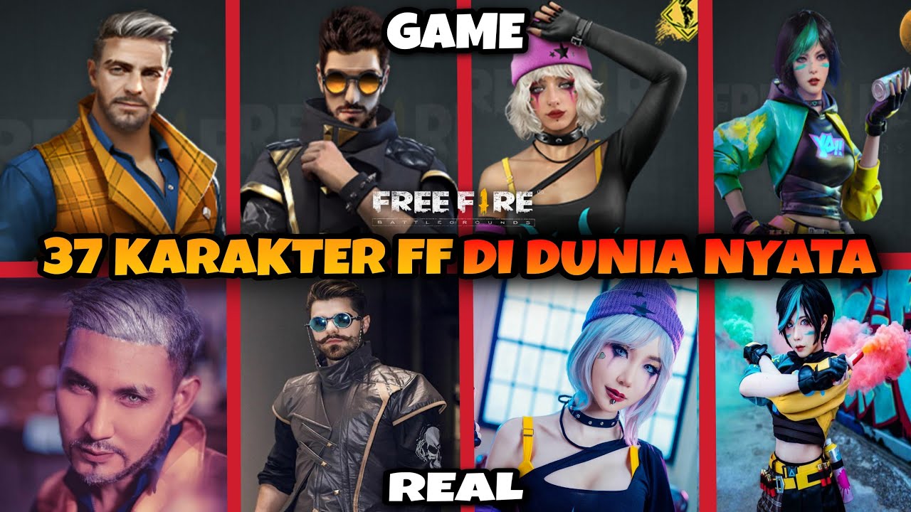 37 KARAKTER FREE FIRE ASLI DI DUNIA NYATAKARAKTER ASLI FF YouTube