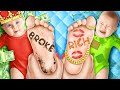 التوأم الغني مقابل التوأم الفقير تبن ت عائلة غنية أختي