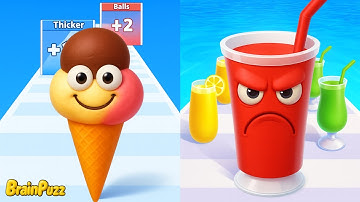 🍦 Ice Cream Rush VS Juice Run 🍹 All Levels Satisfying Mobile Gameplay