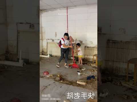 Woman Cleans Her