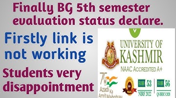 BG 5th semester evaluation declare but students not happy | Link is not working