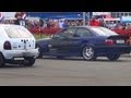 BMW M3 e36 vs Opel Corsa B (wins) - 1/4 Mile Drag Race Viertelmeile Rennen nice Acceleration Sound