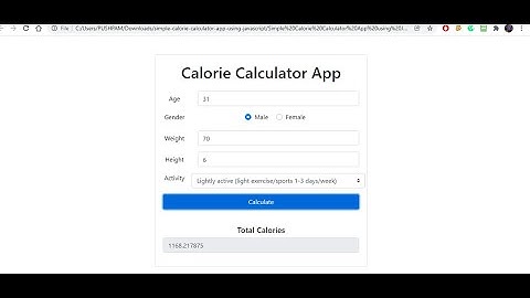 Calorie Calculator In JavaScript With Free Source Code | Source Code & Project