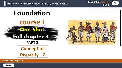 ONE SHOT | Concept of disparity 2 fc fybcom | Fybcom sem 1 foundation course | mumbai university