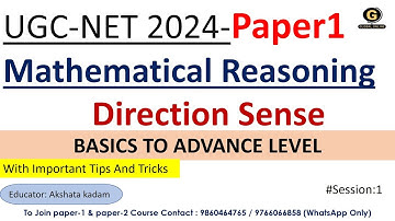 Direction Sense  for UGC NET Exam 2024 | Mathematical reasoning for UGC NET Exam 2024