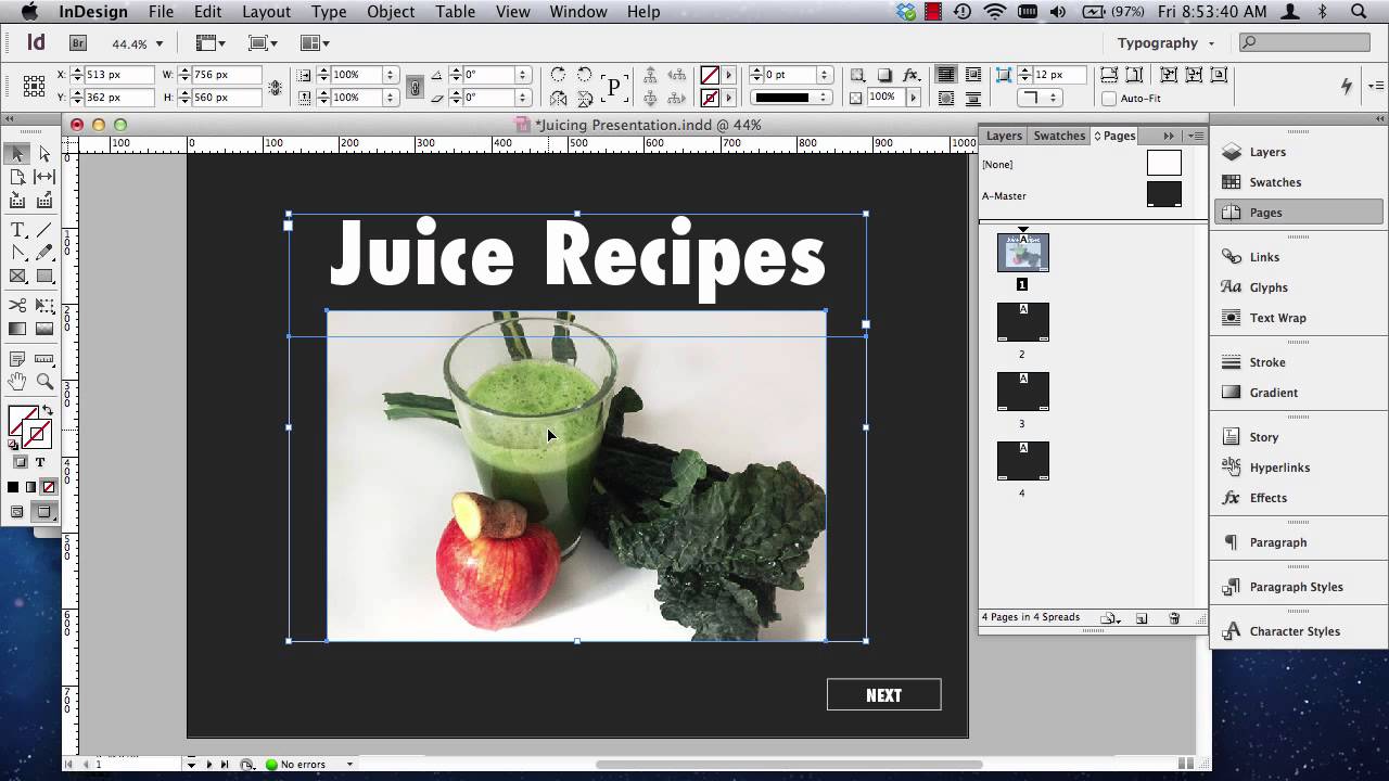 presentations in indesign