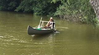Pedal Powered Paddles Mounted on Canoe, testing