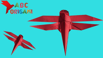 Origami dragonfly |Gấp chuồn chuồn giấy| How to make paper dragonfly |Folding dragonfly instructions