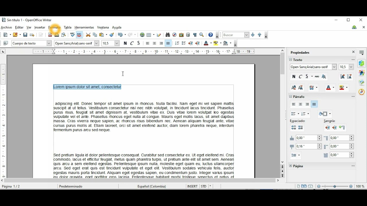 Open Office Writer 4. Cómo cambiar texto de mayúsculas a minúsculas y  viceversa. Explico opciones. - YouTube