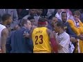 Lebron james pushes coach david blatt while arguing foul call cleveland cavaliers at phoenix suns