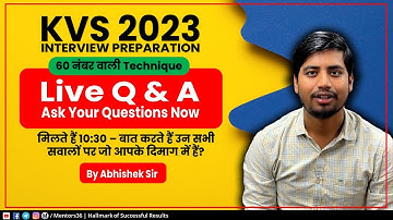KVS Live Question Answer Session | Ask Your Doubts Now by Abhishek Sir