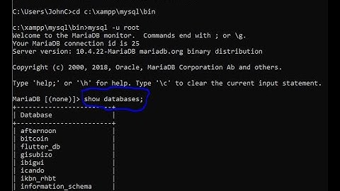 NEW! How to create database using Xampp Shell with Cmd.