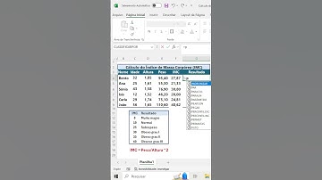 #shorts Como Calcular IMC no Excel: Descubra Seu Peso Ideal Rápido e Fácil! #excel #excelnapratica