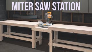 Quick and Easy Miter Saw Station Workbench // Woodworking DIY Project