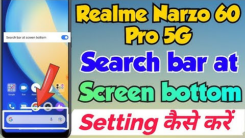 Realme Narzo 60 pro 5g Google search bar on home screen | Realme Narzo 60 pro google search bar