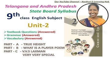 9th Class English Unit-2 (A,B&C)Textual Comprehension ,Grammar, Vocabulary TS & AP SSC
