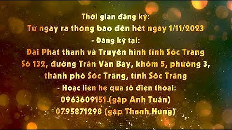 STV - Thông báo đăng ký tham gia Liên hoan Tiếng hát truyền hình Tiếng Khmer KV Nam Bộ, lần I/2023