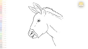 Donkey head easy drawing | Animal drawing tutorial | How to draw A Donkey step by step | #artjanag