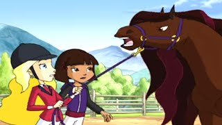 Show de cavalo pulando de desenho animado
