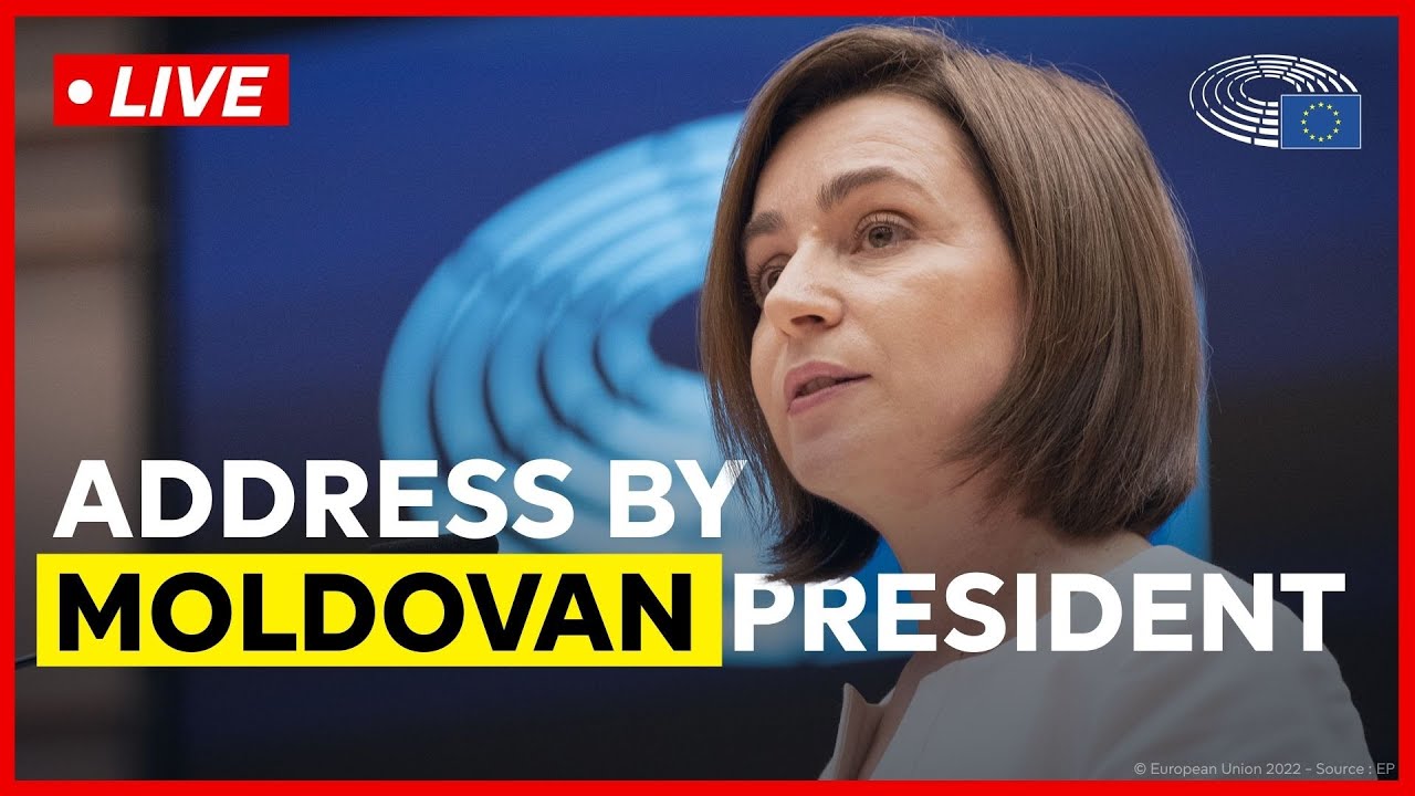 President Maia Sandu speaks in the European Parliament