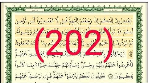 سورة التوبة  رقم الصفحة 202 مجود بصوت القارئ الشيخ أيمن سويد حفظه الله